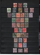 38 TIMBRES GRANDE-BRETAGNE OBLITERES & NEUFS* + SANS GOMME DE 1858 à 1934     Cote : 116,50 € - Used Stamps