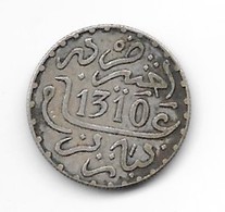 MAROC - 1 DIRHAM (1/10 RIAL )  1310 H Paris - Hassan I - Argent - Marruecos