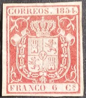 España: Año. 1854 - ( Escudo De España, 6 Cu. Lujo, Sin Dentar. Certificado COMEX ) - Unused Stamps