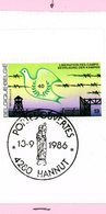 COB 2186 : Libération Des Camps Avec Cachet Spécial Hannut 13-9-1986 - Documenti Commemorativi