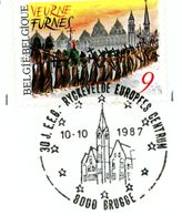 COB 2249 : Procession Des Pénitents Furnes - Cachet Spécial Brugge 10-10-1987 - Gedenkdokumente