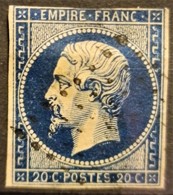 FRANCE 1854 - Canceled - YT 14Aa (bleu Foncé) - 20c - 1853-1860 Napoléon III.