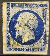FRANCE 1854 - Canceled - YT 14Aa (bleu Foncé) - 20c - 1853-1860 Napoleon III