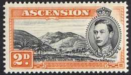 1944 2d Black And Red-orange Perf. 13, With MOUNTAINEER FLAW, SG 41aa, Fine Mint. For More Images, Please Visit Http://w - Ascensión