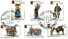 COB 1789/94 (série Complète Themabelga) - Cachet Spécial De Prévente 13-12-1975 Bruxelles 1000 Brussel - Herdenkingsdocumenten