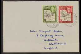 1952 VARIETY ON COVER. A Seldom Seen Variety On Cover To Ambleside, Westmorland, UK Bearing A Franked Coarse Map 2d, SG  - Islas Malvinas