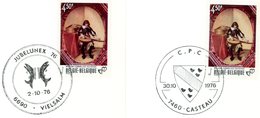 "armoiries - écussons" - 2 Cachets Spéciaux Avec (avec Dessin) 1976 : Vielsalm - Casteau (voir Scan Et Descr) - Commemorative Documents