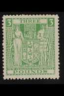 POSTAL FISCAL 1940-58. £3 Green, Inverted Wmk, SG 208w, Fine Mint. For More Images, Please Visit Http://www.sandafayre.c - Otros & Sin Clasificación