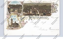 0-5812 WALTERSHAUSEN, Lithographie 1899, Schloss, Kirche, Gesamtansicht - Waltershausen