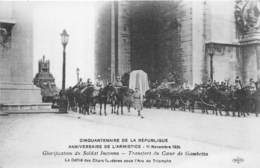 PARIS-75008-CINQUANTENAIRE DE LA REPUBLIQUE, ANNIVERSIARE DE L'ARMISTICE 11 NOVEMBRE 1920TRANSFERT DU COEUR DE GAMBETTAT - Arrondissement: 08