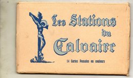 CALVAIRE....LOURDES  Carnet 14 Stations  CPA  Couleurs  Complet - Monuments