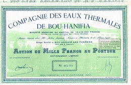 Titre Ancien - Compagnie Des Eaux Thermales De Bou-Hanifia - Société Anonyme - Titre De 1950 N° 014773 VF *** - Wasser