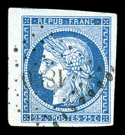 O N°4, 25c Bleu Bdf. SUP (signé Calves)  Qualité: O - 1849-1850 Ceres