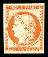 ** N°5g, 40c Orange, Impression De 1862, Fraîcheur Postale. SUP (certificat)  Qualité: ** - 1849-1850 Ceres