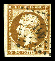 O N°9d, 10c Bistre-brun Foncé Obl Pc 441. Très Jolie Couleur. SUP (signé Brun/certificat)  Qualité: O  Cote: 1300 Euros - 1852 Luis-Napoléon