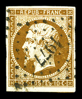 O N°9d, 10c Bistre-brun Foncé Obl Pc 1977. Très Jolie Couleur. SUP (signé Calves/certificat)  Qualité: O  Cote: 1300 Eur - 1852 Luis-Napoléon