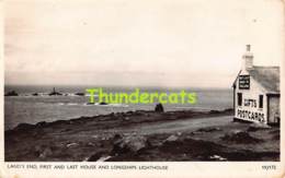 CPA PHOTO RPPC LAND'S END FIRST AND LAST HOUSE AND LONGSHIPS LIGHTHOUSE PHARE - Land's End