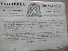 Religion Formule Signée 1831 Philippus Monacelli  Belle Vignette Armoiries Sceau - Religión & Esoterismo