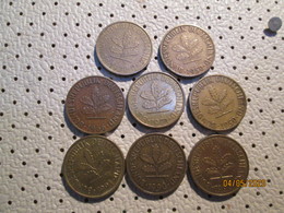 GERMANY 5 Pfenning 8 Coins 1950 1971 1972 1966 1990 1991   # 2 - 5 Pfennig