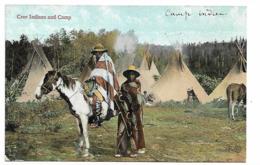 Cree Indians And Camp - Indiens D'Amérique Du Nord