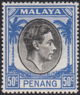 Malaya Penang 1949-52 MH Sc #19 50c George VI - Penang