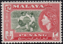 Malaya Penang 1957 MH Sc #54 $2 Bersilat, Elizabeth II - Penang