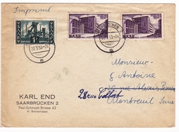 Lettre Sarre Saar 1953 Saarbrücken Montreuil Sous Bois - Lettres & Documents