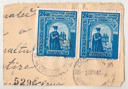 COVER FRAGMENT / FRAGMENT De LETTRE : ROMANIA - TRANSNISTRIA - CANCELLATION : DUBASARI / RECOMANDATE - 1943 (ae674) - Lettres 2ème Guerre Mondiale