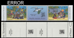 NAURU 1998 Disney 1995 WWII OVPT 75c/$1.50 Teresa Singapore 3-STRIP ERROR:back Ovpt.position L. - Mother Teresa