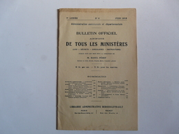 ADMINISTRATION COMMUNALE ET DEPARTEMENTALE - BULLETIN OFFICIEL DE TOUS LES MINISTERES 1912 - Diritto