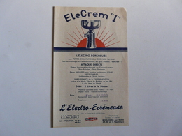 VIEUX PAPIERS - PUBLICITE : ELECREM "1" : L'Electro-Ecrémeuse  - Boulogne Sur Seine - Advertising