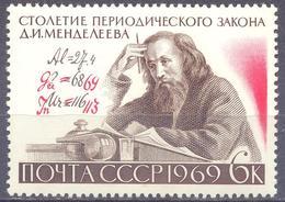 1969. USSR/Russia, 100y Of Mendeleev Periodic Law Of Elements, 1v,   Mint/** - Nuevos