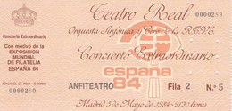 España Entrada Del Concierto Exposicion Mundial 1984 - Variedades & Curiosidades