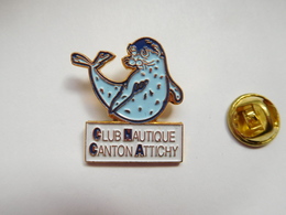 Superbe Pin's En Relief , Natation , Club Nautique Canton Attichy , Morse , Phoque , Oise - Natation