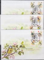 BIRDS - BELARUS -2006- NATIVE BIRDS  SET OF 12  ON 3 ILLUSTRATED FDCS - Pigeons & Columbiformes