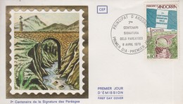 Enveloppe  FDC  1er  Jour   ANDORRE  ANDORRA    7éme  Centenaire  De  La  Signature  Des  Paréages    1978 - FDC