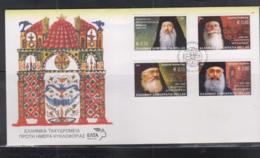 RELIGION - GREECE - 2002-  ARCHBISHOPS SET OF 4  ON   ILLUSTRATED FDC - Theologians