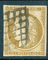 Timbre France Classique Cérès N°1a Obl Grille - 1849-1850 Ceres