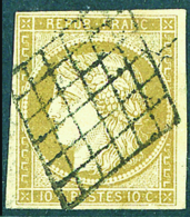 Timbre France Classique Cérès N°1b Bistre Verdatre - 1849-1850 Ceres