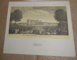 Compagnie Générale Transatlantique C.G.T. Paquebot ANTILLES Menu 26 Déc. 1966 Modèle 4617 Château Chantilly - Autres & Non Classés