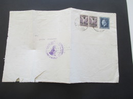 Griechenland Um 1937 MiF Mit Soziale Fürsorge Nr. 58b Und Violettem Stempel Nach Burscheid - Brieven En Documenten