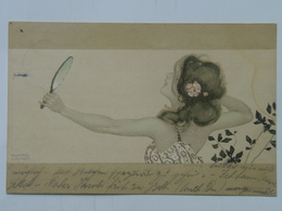 Raphael Kirchner 105 D-25 Girls Between Brown-green Borders Filles Entre Bordures Brun-vert 1901 - Kirchner, Raphael