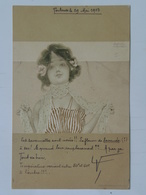 Raphael Kirchner 106 D-25 Girls Between Brown-green Borders Filles Entre Bordures Brun-vert 1901 - Kirchner, Raphael