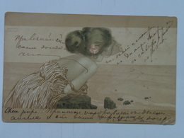 Delcampe - Raphael Kirchner 109 D-25 Girls Between Brown-green Borders Filles Entre Bordures Brun-vert 1901 - Kirchner, Raphael