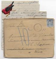 1886 - LETTRE De ARGENT => PARIS => READRESSEE à TAHITI Avec TAXE SIMPLE (TARIF 25c) - DESTINATION - 1876-1898 Sage (Type II)