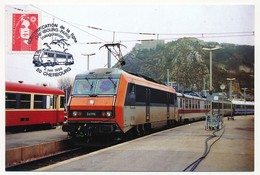 FRANCE - Cachet Temp. "Electrification De La Ligne Cherbourg Paris - 2 Juin 1996 CHERBOURG" Sur CPM - Trains