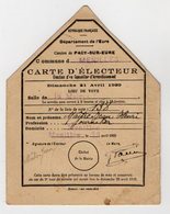 VP17.088 - Commune De MENILLES 1929 - Carte D'Electeur - Mr Jean Henri MAÏTRE - Sonstige & Ohne Zuordnung