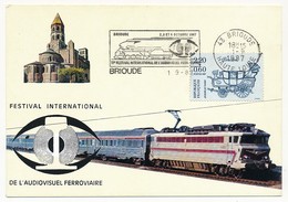FRANCE - OMEC "Brioude - 11eme Festival International De L'Audiovisuel Ferroviaire" 1987 Sur CPM Loco CC40103 - Trains