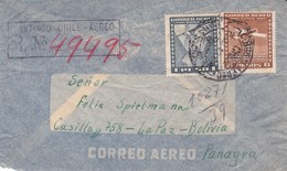 SANTIAGO, CHILE A LA PAZ, BOLIVIA. ENVELOPE CIRCULEE ANNEE 1940 PAR AVION PANAGRA, RECOMMANDE -LILHU - Chile