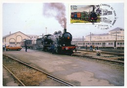 FRANCE - Cachet Temp. "150eme Anniversaire De L'Arrivée Du Train à Reims" 5/6/2004 Sur CPM Vapeur En Gare De Chartres - Trains